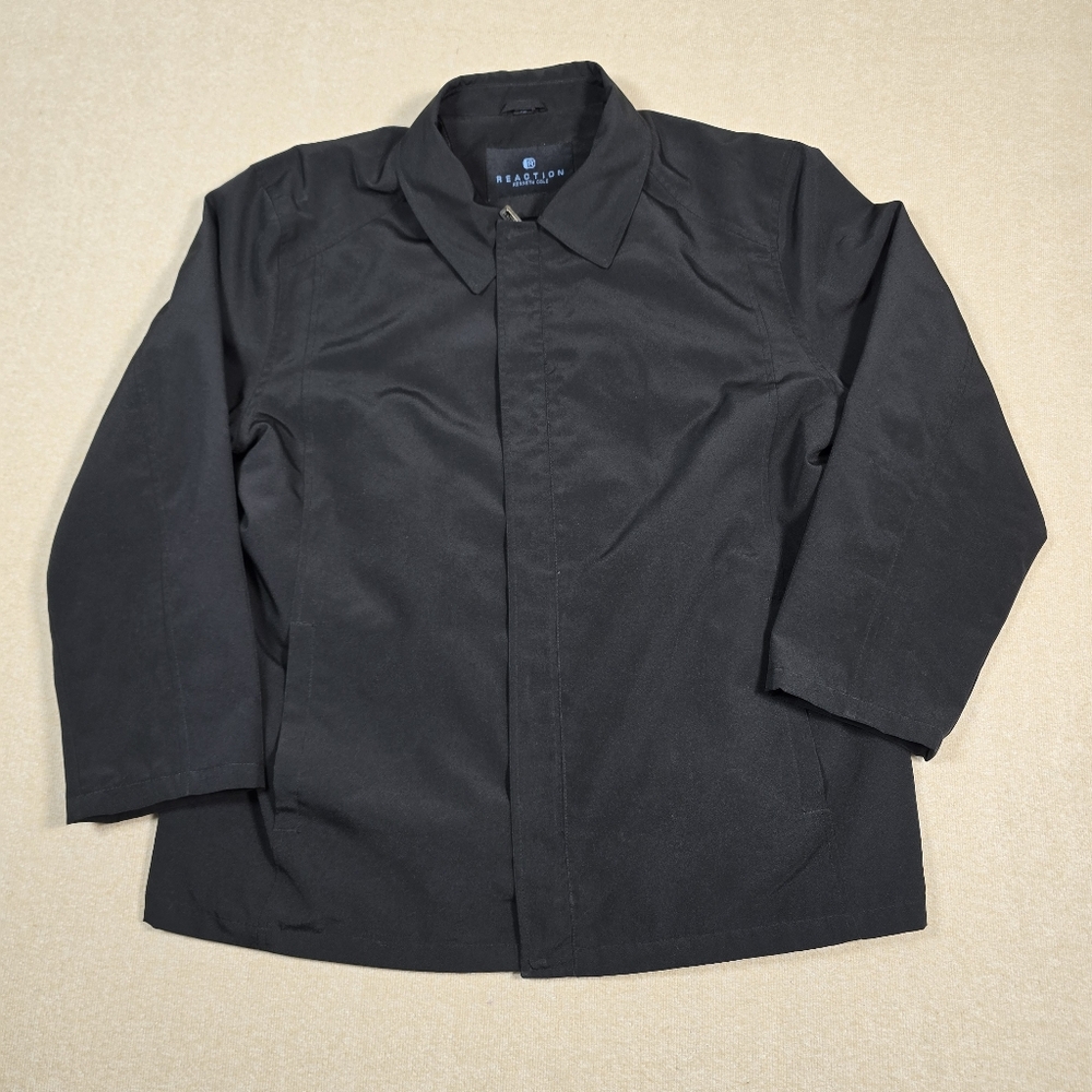 Kenneth Cole Reaction Mens Black Jacket Coat TG Large Full Zip Lined